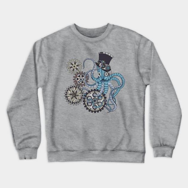 Mr. Steampunk octopus Crewneck Sweatshirt by paviash